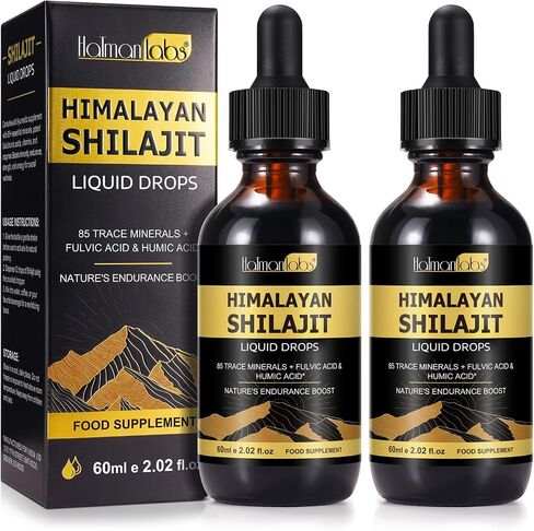 Shilajit Pure Himalayan Organic Resin Drop, Pure Himalayan Shilajit Resin Liquid Gold Supplement, Shilajit Organic Drop Rich in 85+ Trace Minerals, Shilajit for Men & Women (2.02 Fl Oz (Pack of 1)) in Saudi Arabia