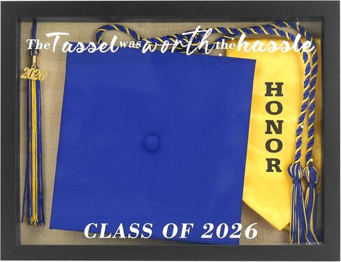 FramePro Graduation Cap Shadow Box Class of 2026, 12.5x16.5 Graduation Gift Party Decoration Black Frame with Gold Print in Saudi Arabia