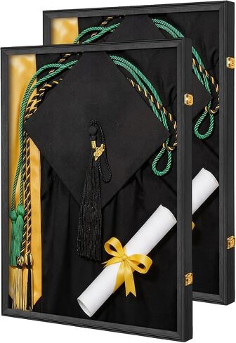 Graduation Memory Display Frame, Large Graduation Shadow Box Frame for Cap Tassel Diploma and Gowns, Wall Display for High School College Keepsakes (23.62x31.50x1.57 in) in Saudi Arabia