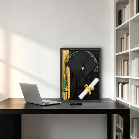 Graduation Memory Display Frame, Large Graduation Shadow Box Frame for Cap Tassel Diploma and Gowns, Wall Display for High School College Keepsakes (23.62x31.50x1.57 in) in Saudi Arabia