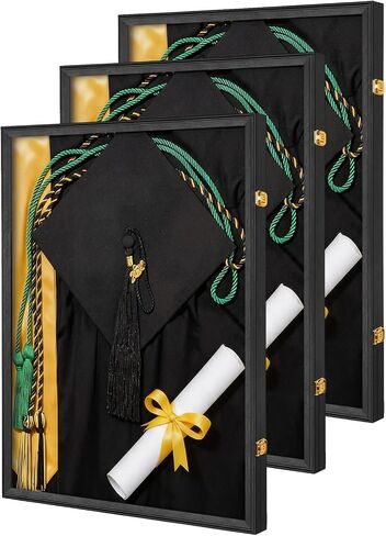 Graduation Memory Display Frame, Large Graduation Shadow Box Frame for Cap Tassel Diploma and Gowns, Wall Display for High School College Keepsakes (23.62x31.50x1.57 in) in Saudi Arabia