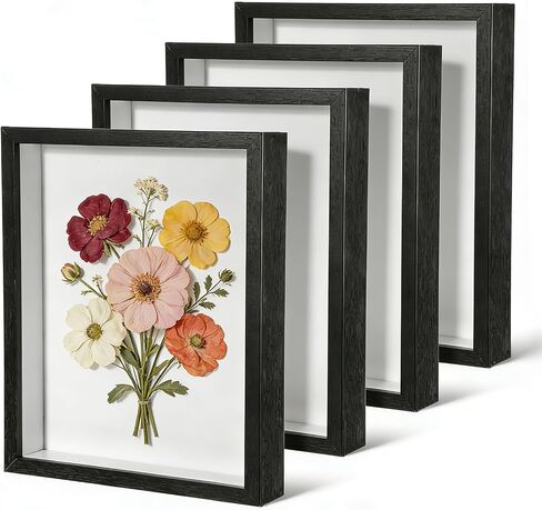 4 Pack 8 x 10 Shadow Box Frame, Shadow Boxes Display Cases 3D Wood Deep Shadowbox for Photos, Dried Flowers, Handicrafts Picture Frames for Wall Tabletop(White) in Kuwait