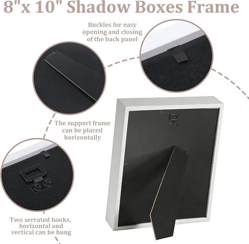 4 Pack 8 x 10 Shadow Box Frame, Shadow Boxes Display Cases 3D Wood Deep Shadowbox for Photos, Dried Flowers, Handicrafts Picture Frames for Wall Tabletop(White) in Kuwait