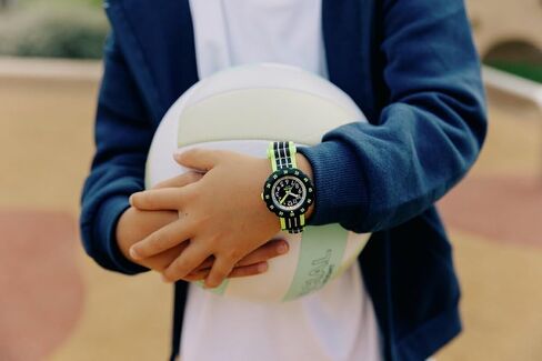Flik Flak Boy Kids Watch Casual Black Bio-sourced Quartz Waterproof Loop in NEON in Kuwait