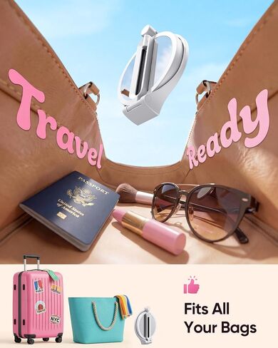 Travel Makeup Mirror with Lights 2026 New, 1X/30X Magnification Double Sided Lighted Mirror, 3 Color Lighting & Stepless Dimming, 2000mAh Foldable Portable Mirror for Desk & Travel in Saudi Arabia