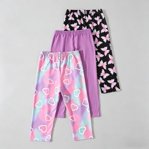 3pcs Girls' Soft Slim-Fit Joggers Yoga Pants Long Pants Children's Spring/Autumn Wear in Kuwait