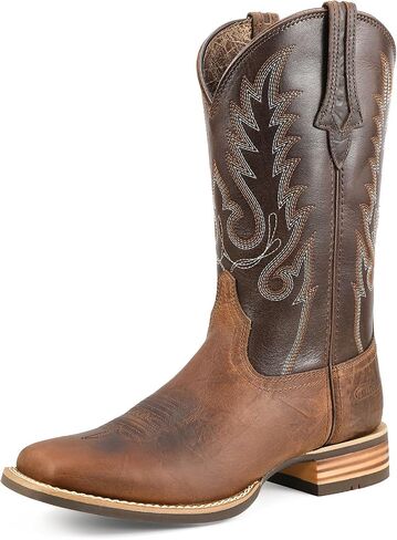 Palitutu Women's Cowboy Boots Full Cowhide Leather Mid-Calf Cowgirl Boots Pull On Western Boots Embroidered Premium full-grain leather pair with jeans, dresses, shorts in Kuwait