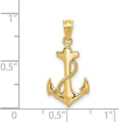 Saris and Things 14k Yellow Gold Solid Polished Anchor Charm Pendant in Saudi Arabia