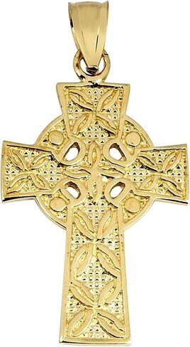 Religious Jewelry Gold Celtic Cross Pendant - The Traditional 10K Yellow Gold Ancient Celtic Cross in Kuwait