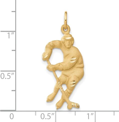 14K Yellow Gold Hockey Player Charm Sports Pendant in Kuwait