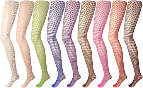 HOVEOX 9 أزواج جوارب شبكية جوارب شبكة صيد السمك منقوشة جوارب شبكية دانتيل منقوشة جوارب طويلة الفخذ العليا in Kuwait