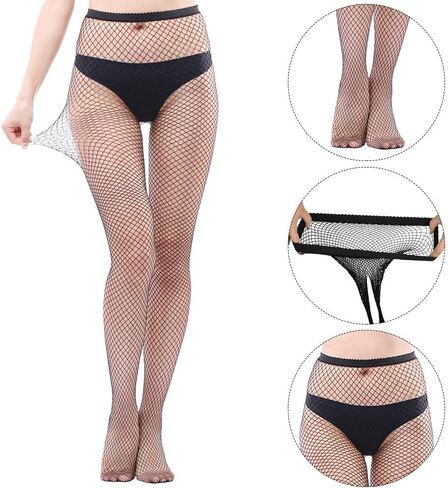 HOVEOX 9 أزواج جوارب شبكية جوارب شبكة صيد السمك منقوشة جوارب شبكية دانتيل منقوشة جوارب طويلة الفخذ العليا in Kuwait