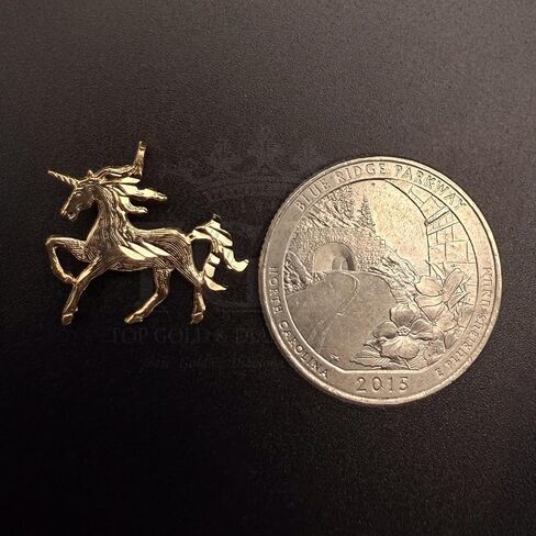 TGDJ 14K Solid Yellow Gold Unicorn Pendant for Men & Women – Symbol of Magic, Strength & Purity | Lightweight Luxury Fine Jewelry in Kuwait