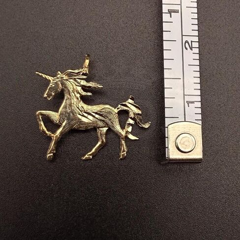 TGDJ 14K Solid Yellow Gold Unicorn Pendant for Men & Women – Symbol of Magic, Strength & Purity | Lightweight Luxury Fine Jewelry in Kuwait