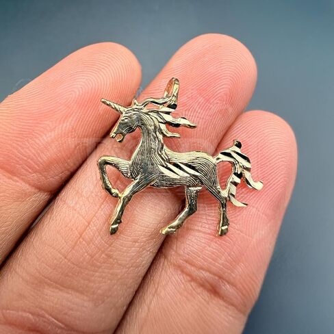 TGDJ 14K Solid Yellow Gold Unicorn Pendant for Men & Women – Symbol of Magic, Strength & Purity | Lightweight Luxury Fine Jewelry in Kuwait