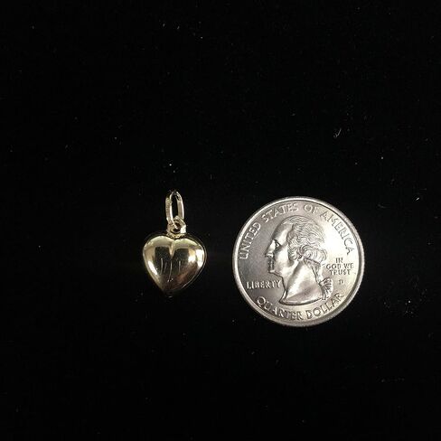 Ioka - 14K Yellow Gold Plain Love Heart Locket Charm Tiny Size Pendant For Necklace or Chain in Kuwait
