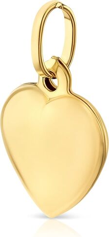 Ioka - 14K Yellow Gold Plain Love Heart Locket Charm Tiny Size Pendant For Necklace or Chain in Kuwait