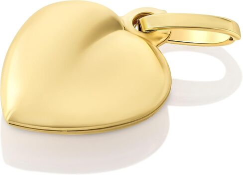Ioka - 14K Yellow Gold Plain Love Heart Locket Charm Tiny Size Pendant For Necklace or Chain in Kuwait