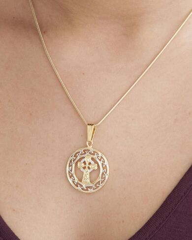 The Difference World Coin Jewelry Celtic Cross Pendant and Necklace, Hand Cut Celtic Cross Medallion, 1" in Diameter, (# 906) in Kuwait