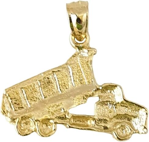 قلادة DUMP TRUCK من الذهب الأصفر عيار 14 قيراط، صنعت في الولايات المتحدة الأمريكية in Kuwait