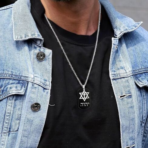 Cross Star of David Pendant with Hebrew Tetragram Symbol,Jewish Names of God Yhvh Yhwh Jehovah Necklace,Yahweh Blessed Prayers Jewelry for Men Women Her Him in Kuwait
