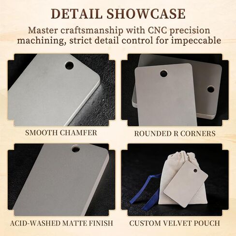 Pure Titanium Blank Pendant Tag Engraving Plate for DIY Jewelry & EDC, Minimalist Rectangle with Hole Handheld Fidget in Saudi Arabia