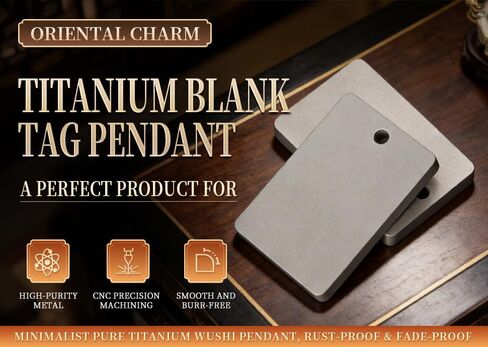 Pure Titanium Blank Pendant Tag Engraving Plate for DIY Jewelry & EDC, Minimalist Rectangle with Hole Handheld Fidget in Saudi Arabia