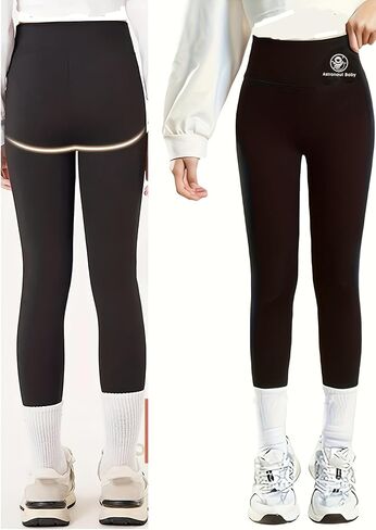 Girls Skinny Shark Pants Tights for High Waist Stretch Slim Yoga Trousers Lightweight Sport Dance Leggings 4-14Y Summer in Saudi Arabia