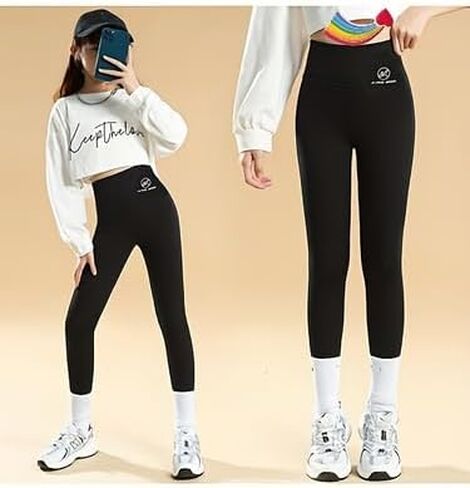 Girls Skinny Shark Pants Tights for High Waist Stretch Slim Yoga Trousers Lightweight Sport Dance Leggings 4-14Y Summer in Saudi Arabia