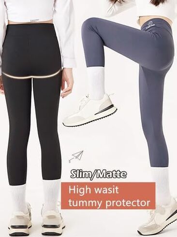 Girls Skinny Shark Pants Tights for High Waist Stretch Slim Yoga Trousers Lightweight Sport Dance Leggings 4-14Y Summer in Saudi Arabia