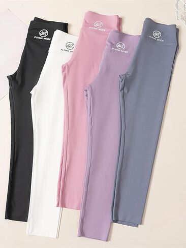Girls Skinny Shark Pants Tights for High Waist Stretch Slim Yoga Trousers Lightweight Sport Dance Leggings 4-14Y Summer in Saudi Arabia