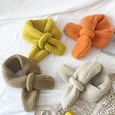Knitted Toddler Winter Scarf Solid Color Warm Neck Wrap for Boys and Girls in Kuwait