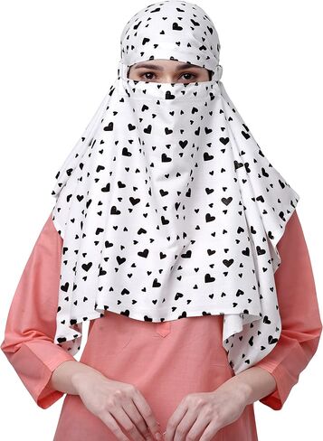 7 seasons Cotton Scarf Cum Mask Universal Size Usable for vehicle Driver for sunlight UV protection White Printed Design in Kuwait