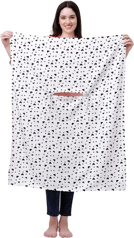 7 seasons Cotton Scarf Cum Mask Universal Size Usable for vehicle Driver for sunlight UV protection White Printed Design in Kuwait