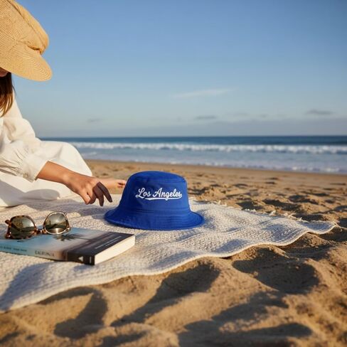 Los Angeles Bucket Hat, Embroidered Unisex Sun Hat for Summer, Fishing, Camping & Baseball in Saudi Arabia