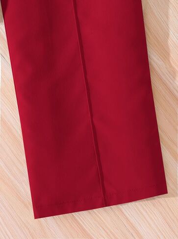 Hilinker Girls Cute Short Sleeve Blazer Belted Wide Leg Sleeveless Jumpsuit Sets 2 Piece Outfits in Kuwait
