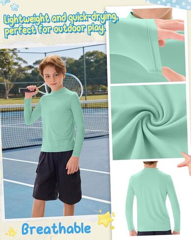 3 قطع من قمصان السباحة للأولاد بعامل حماية من الأشعة فوق البنفسجية 50+ Rash Guard بأكمام طويلة، قمصان للحماية من الشمس سريعة الجفاف للمراهقين لركوب الأمواج على الماء in Kuwait