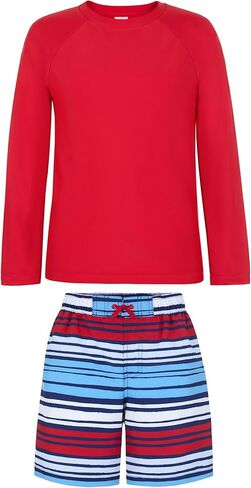 Saint Eve Kids 2 Piece Swim Suit Short & Trunks Set with UPF 50+ Protection - Rash Guard Swimsuit Top & Shorts Sets for Boys in Saudi Arabia