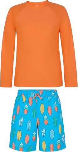 Saint Eve Kids 2 Piece Swim Suit Short & Trunks Set with UPF 50+ Protection - Rash Guard Swimsuit Top & Shorts Sets for Boys in Saudi Arabia