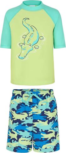 Saint Eve Kids 2 Piece Swim Suit Short & Trunks Set with UPF 50+ Protection - Rash Guard Swimsuit Top & Shorts Sets for Boys in Saudi Arabia