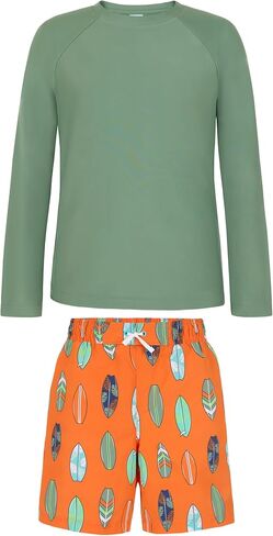 Saint Eve Kids 2 Piece Swim Suit Short & Trunks Set with UPF 50+ Protection - Rash Guard Swimsuit Top & Shorts Sets for Boys in Saudi Arabia