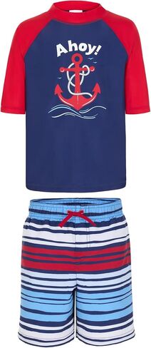 Saint Eve Kids 2 Piece Swim Suit Short & Trunks Set with UPF 50+ Protection - Rash Guard Swimsuit Top & Shorts Sets for Boys in Saudi Arabia