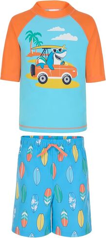 Saint Eve Kids 2 Piece Swim Suit Short & Trunks Set with UPF 50+ Protection - Rash Guard Swimsuit Top & Shorts Sets for Boys in Saudi Arabia