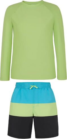 Saint Eve Kids 2 Piece Swim Suit Short & Trunks Set with UPF 50+ Protection - Rash Guard Swimsuit Top & Shorts Sets for Boys in Saudi Arabia