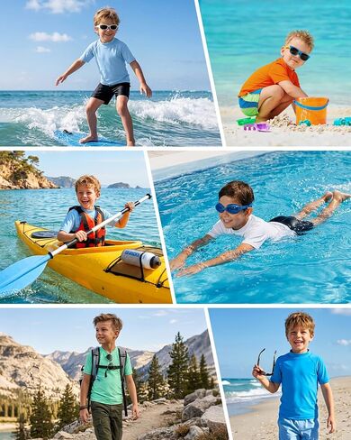 قميص السباحة Roadbox Boys Rash Guard، للأطفال الصغار بعامل حماية من الأشعة فوق البنفسجية 50+ سريع الجفاف قصير الأكمام للحماية من الأشعة فوق البنفسجية للأطفال in Saudi Arabia