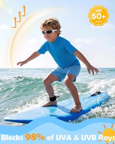 قميص السباحة Roadbox Boys Rash Guard، للأطفال الصغار بعامل حماية من الأشعة فوق البنفسجية 50+ سريع الجفاف قصير الأكمام للحماية من الأشعة فوق البنفسجية للأطفال in Saudi Arabia