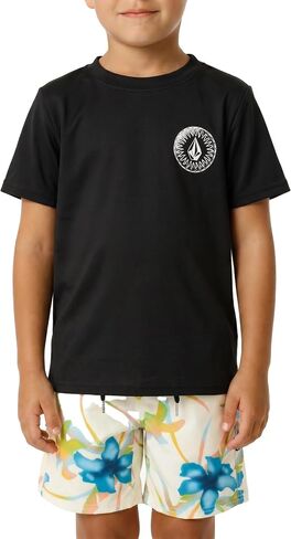 Volcom Boys' Short Sleeve Rashguard Sun Shirt UPF 50+ Sun Protection Swim Top- Little Boys in Kuwait