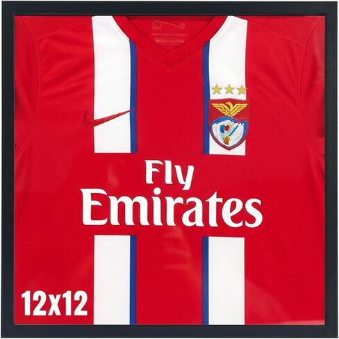 12.6" x 12.6" T Shirt Frames for Wall Display,Black Wall Mounted Shadow Box Display Case for Jersey,Small Shirt Frame Display Case with Two Mats & Real Glass in Saudi Arabia
