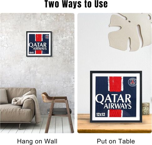 12.6" x 12.6" T Shirt Frames for Wall Display,Black Wall Mounted Shadow Box Display Case for Jersey,Small Shirt Frame Display Case with Two Mats & Real Glass in Saudi Arabia