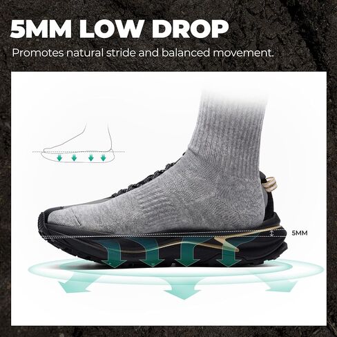 NORTIV 8 Men's Wide Toe Box Trail Running Shoes Cushion Barefoot Walking Athletic Tennis Workout Gym Cross Training Shoe Fashion Sneakers in Kuwait